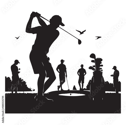Golf player silhouette Design.
