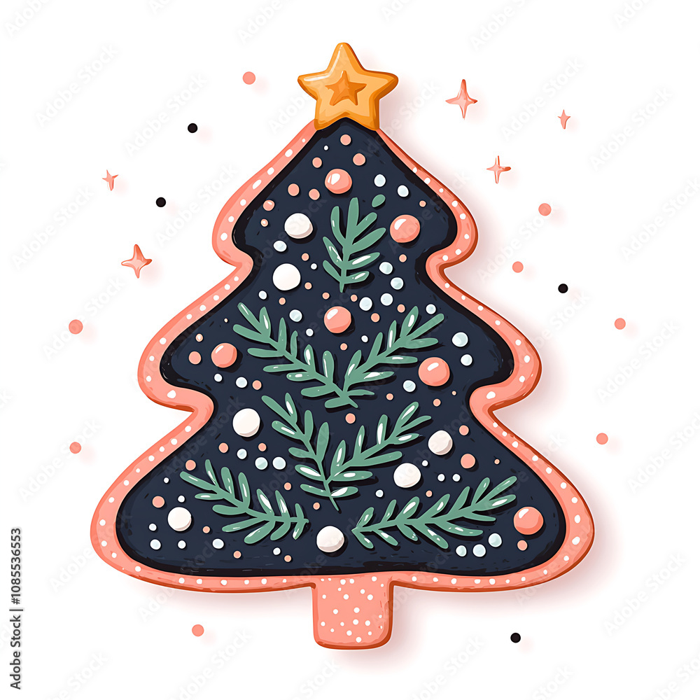 Christmas tree cookie sticker Christmas tree cookie sticker