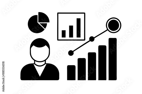 Predictive analytics icon in solid style Data Analytics icon set vector illustration
