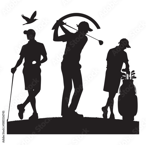 Golf player silhouette Design.