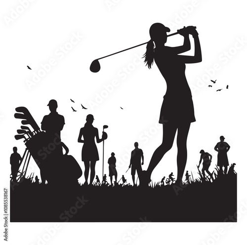Golf player silhouette Design.