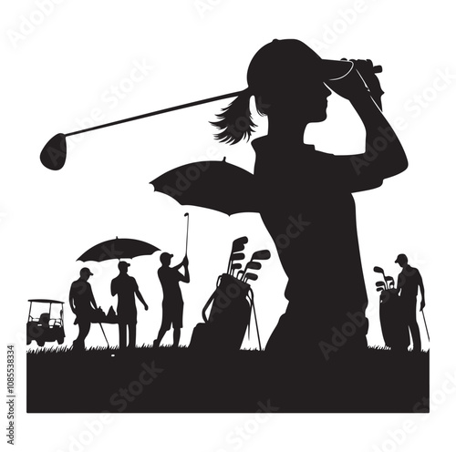 Golf player silhouette Design.