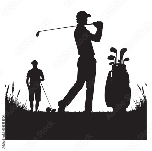 Golf player silhouette Design.