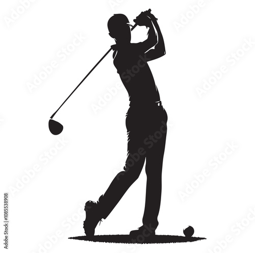 Golf player silhouette Design.
