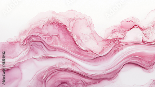 Abstract pink wave design showcasing swirling patterns and soft gradient textures in a modern style