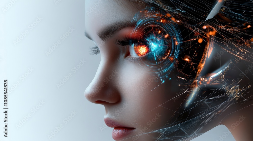 Futuristic Human with Hypnotic Glow