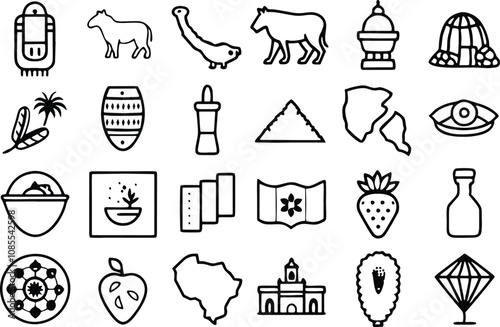 set of hand drawn illustrations