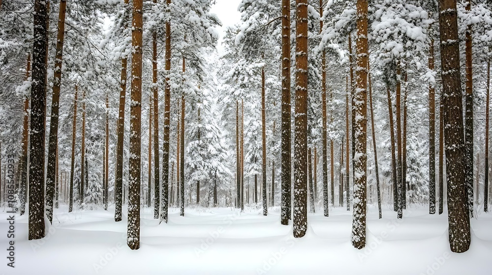 Winter landscape with snow Winter landscape with snow