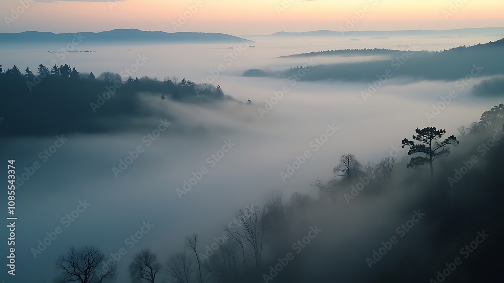 villages in resort surrounded by clouds Fog villages in resort surrounded by clouds Fog
