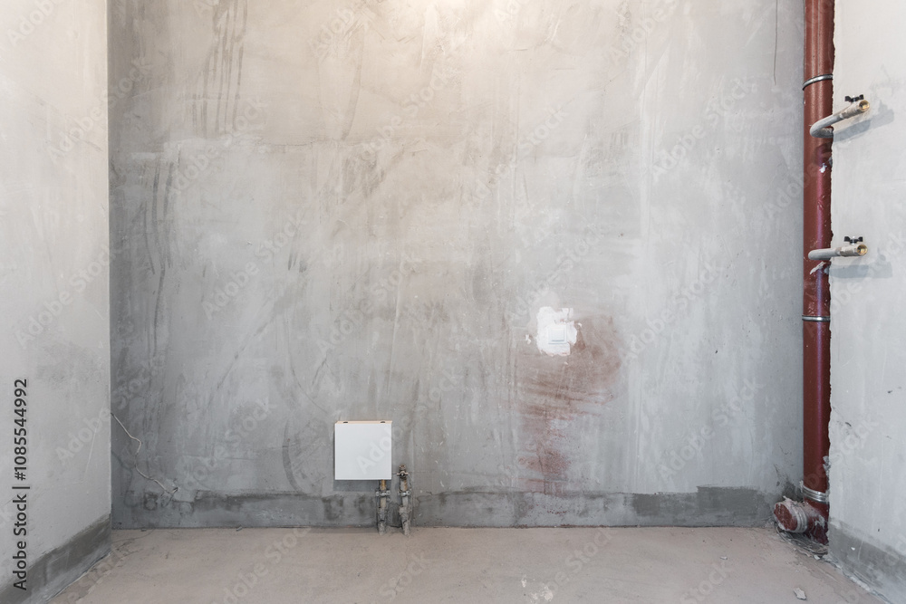 interior of the apartment without decoration in gray colors. rough finish interior of the apartment without decoration in gray colors. rough finish