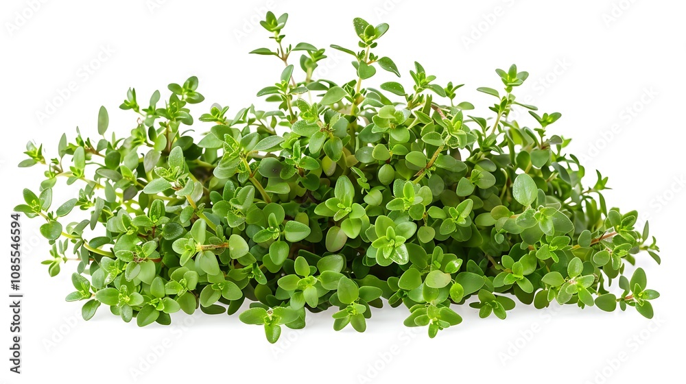 Obraz premium A lush cluster of green thyme leaves, showcasing its vibrant foliage.