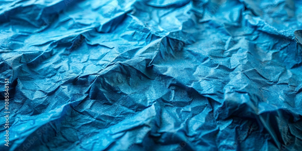 custom made wallpaper toronto digitalAbstract Texture of Crumpled Blue Paper, Displaying a Distinctive Pattern of Creases and Folds, Evoking a Sense of Depth and Movement