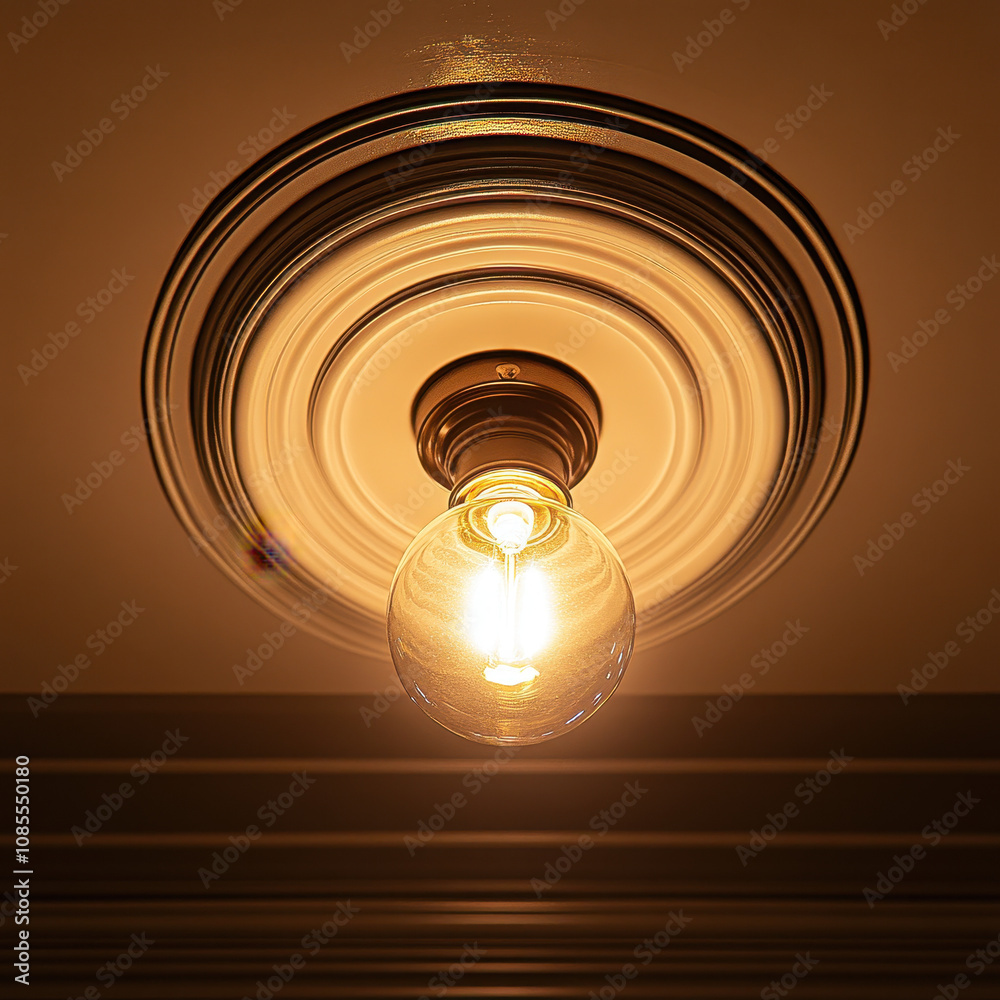Elegant Ceiling Fixture with Filament Bulb Providing Warm Vintage Illumination Elegant Ceiling Fixture with Filament Bulb Providing Warm Vintage Illumination