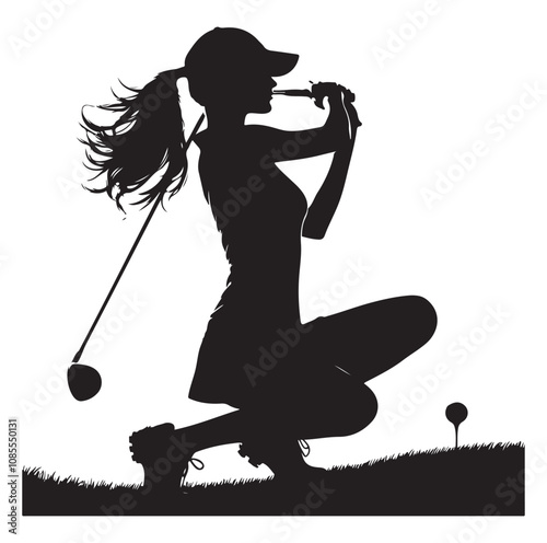 Golf player silhouette Design.