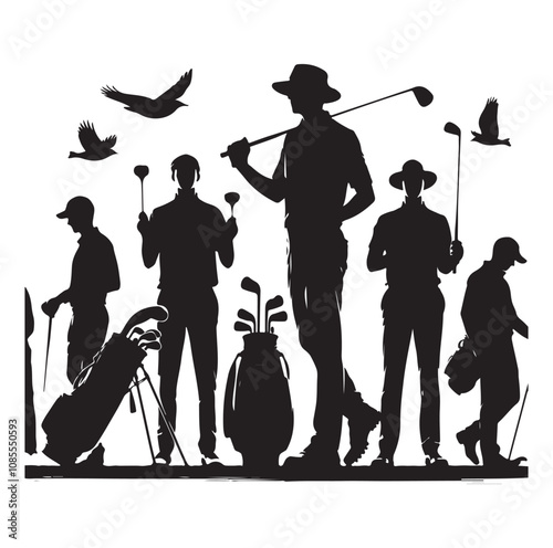 Golf player silhouette Design.
