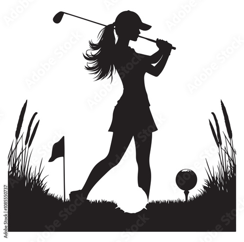 Golf player silhouette Design.