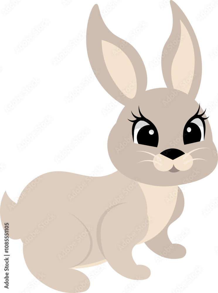 Farm Animals. Cute farm. A gray fat rabbit sits on a white background. Collection of farm animals. Baby flat vector illustration. Farm Animals. Cute farm. A gray fat rabbit sits on a white background. Collection of farm animals. Baby flat vector illustration.