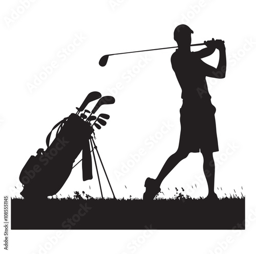 Golf player silhouette Design.