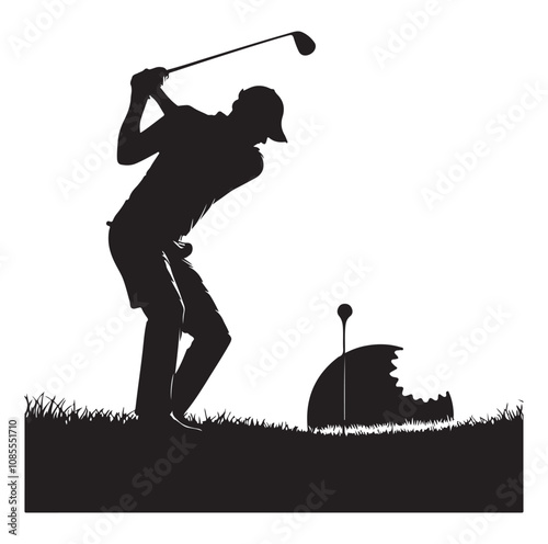 Golf player silhouette Design.
