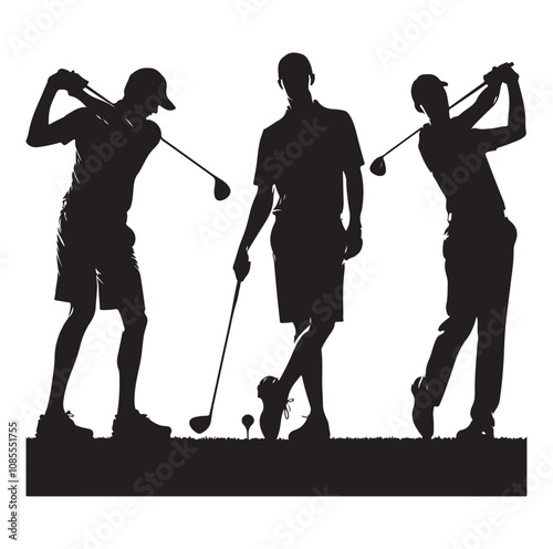 Golf player silhouette Design.