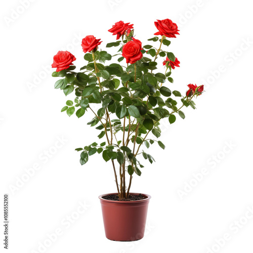bouquet of roses in a pot