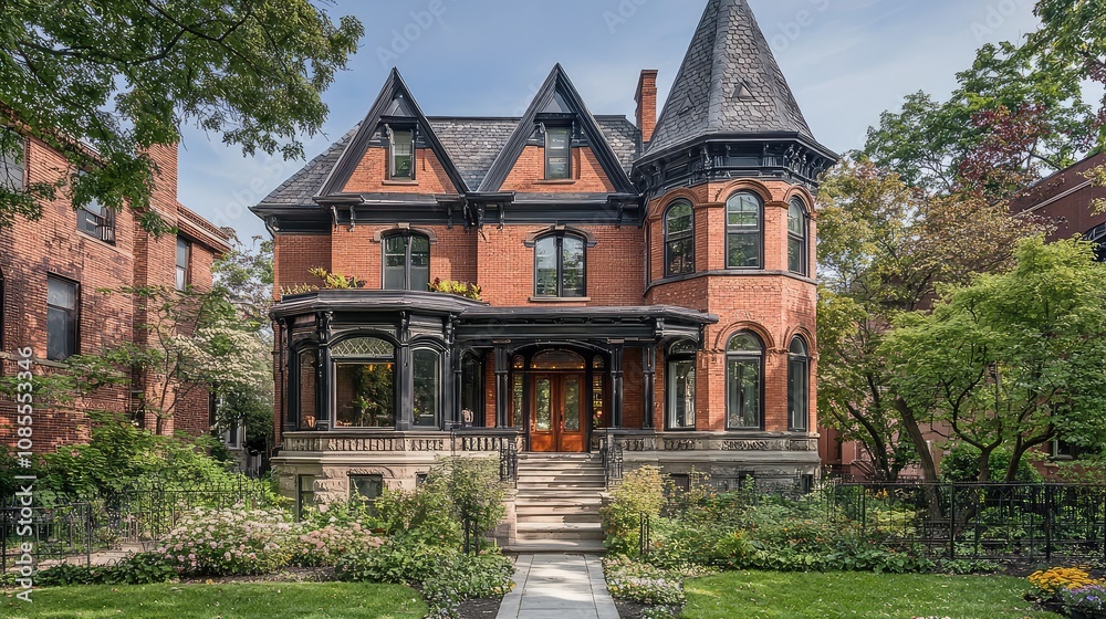 Victorian House with Bay Window and Detailed Facade Victorian House with Bay Window and Detailed Facade