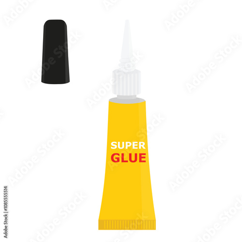 Super glue small tube isolated on white background