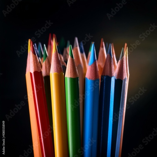 beautiful multi colored pencils