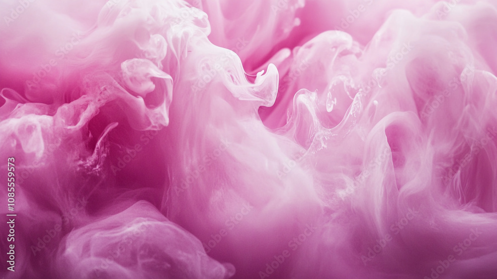 Swirling pink abstract patterns resembling clouds in a soft, vibrant background in daylight Swirling pink abstract patterns resembling clouds in a soft, vibrant background in daylight