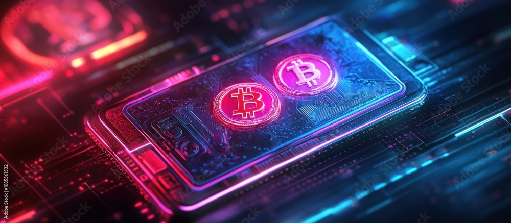 Obraz premium Digital representation of cryptocurrency transactions.