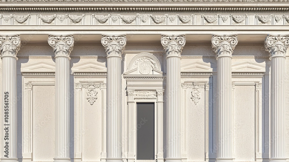 Obraz premium Neoclassical Facade with Decorative Pilasters