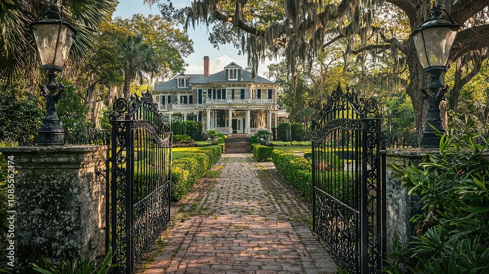 Elegant Victorian Estate Surrounded by Lush Gardens Elegant Victorian Estate Surrounded by Lush Gardens