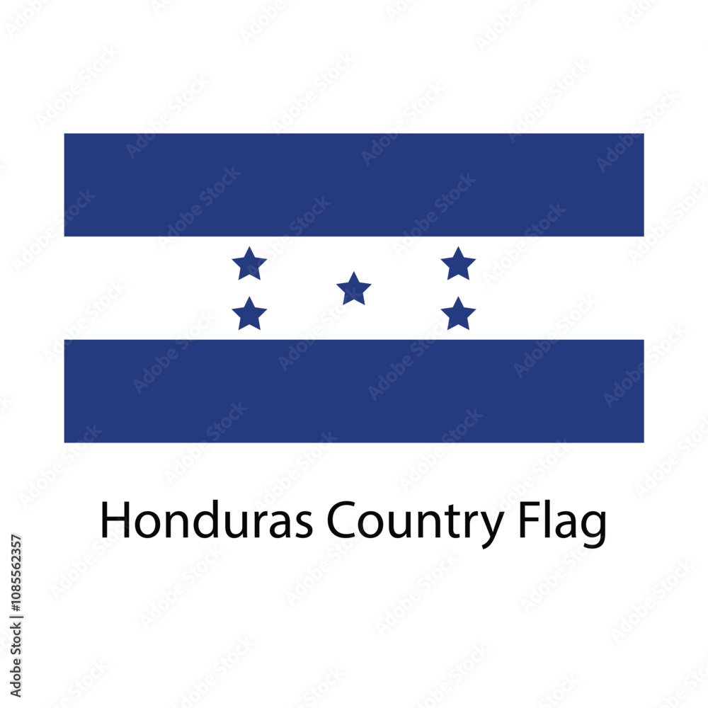 Honduras Country Flag hand drawing illustration vector based drawing Honduras Country Flag hand drawing illustration vector based drawing