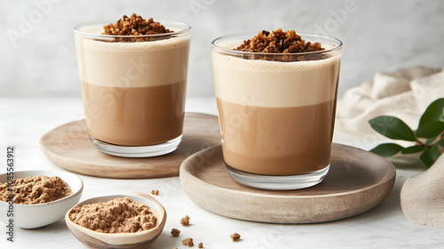 Indulge in a Decadent Chaga Tea Latte Crafted with Rich Chaga Mushroom Tea and Organic Oat Milk