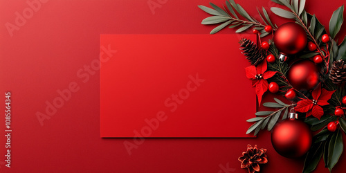 holidays wish card with plain bakcground surrounded with christmas decoration