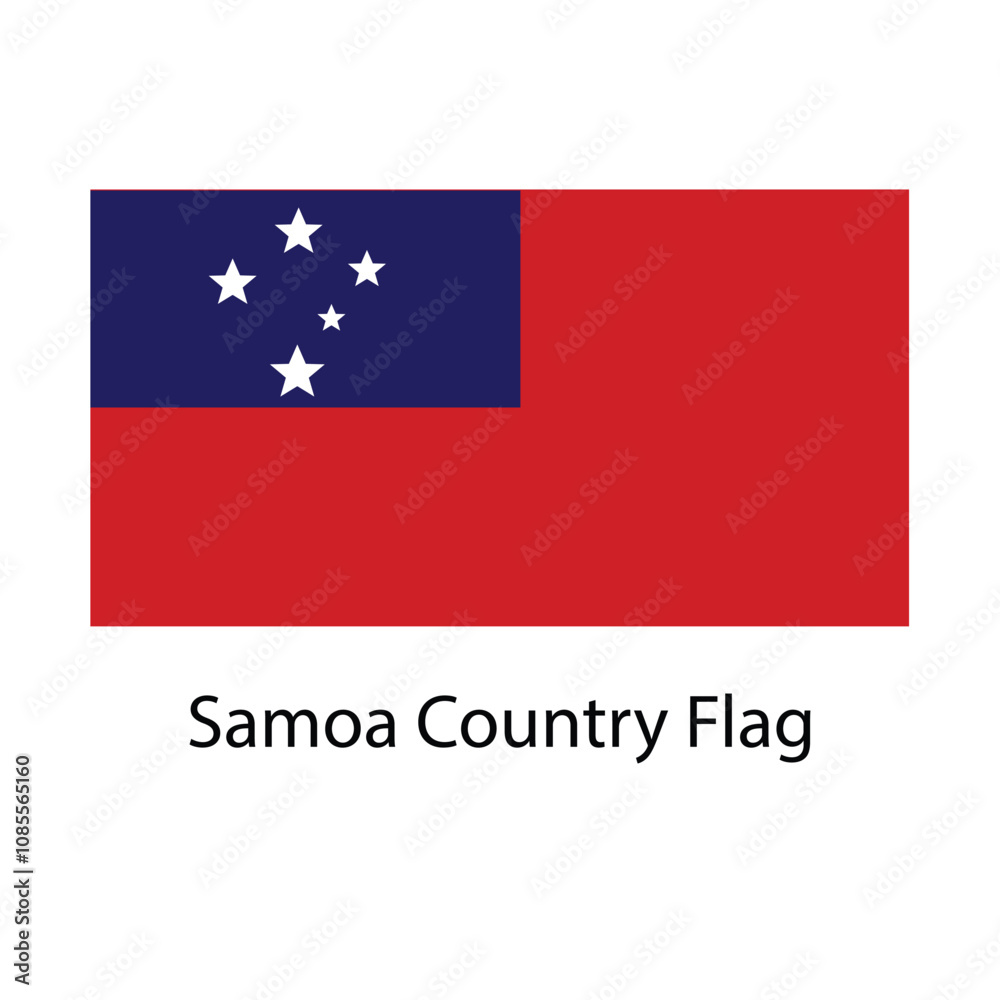 Samoa Country Flag hand drawing illustration vector based drawing Samoa Country Flag hand drawing illustration vector based drawing