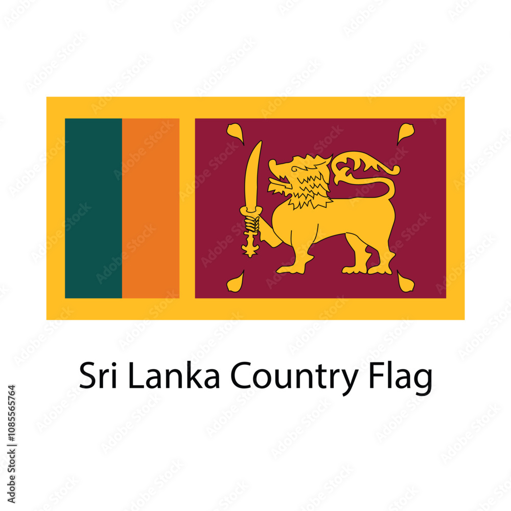 Sri Lanka Country Flag hand drawing illustration vector based drawing Sri Lanka Country Flag hand drawing illustration vector based drawing