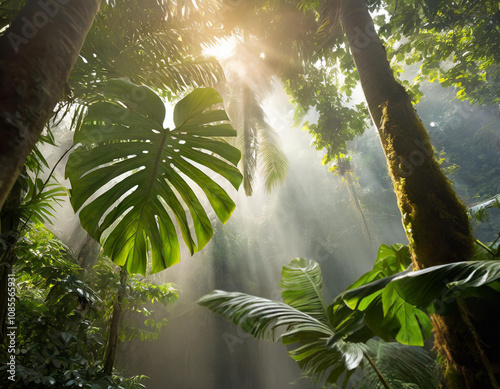 Jungle tropical forest background