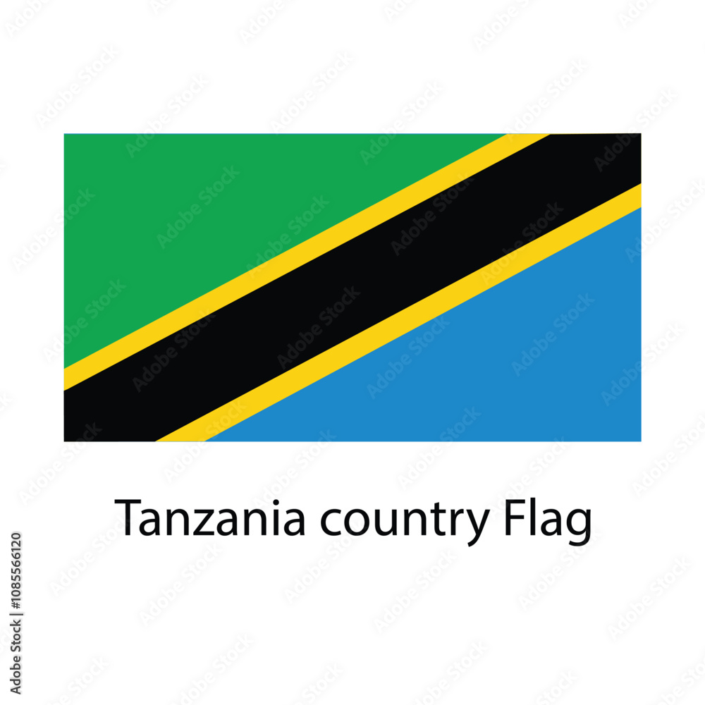 Fototapeta premium Tanzania country Flag hand drawing illustration vector based drawing