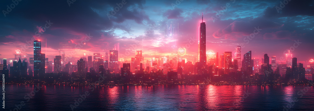 A futuristic cityscape at night, illuminated by neon lights and towering skyscrapers with glowing billboards.
A futuristic cityscape at night, illuminated by neon lights and towering skyscrapers with glowing billboards.