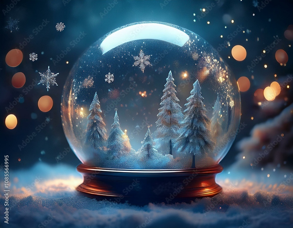 Decorated Christmas tree illustration