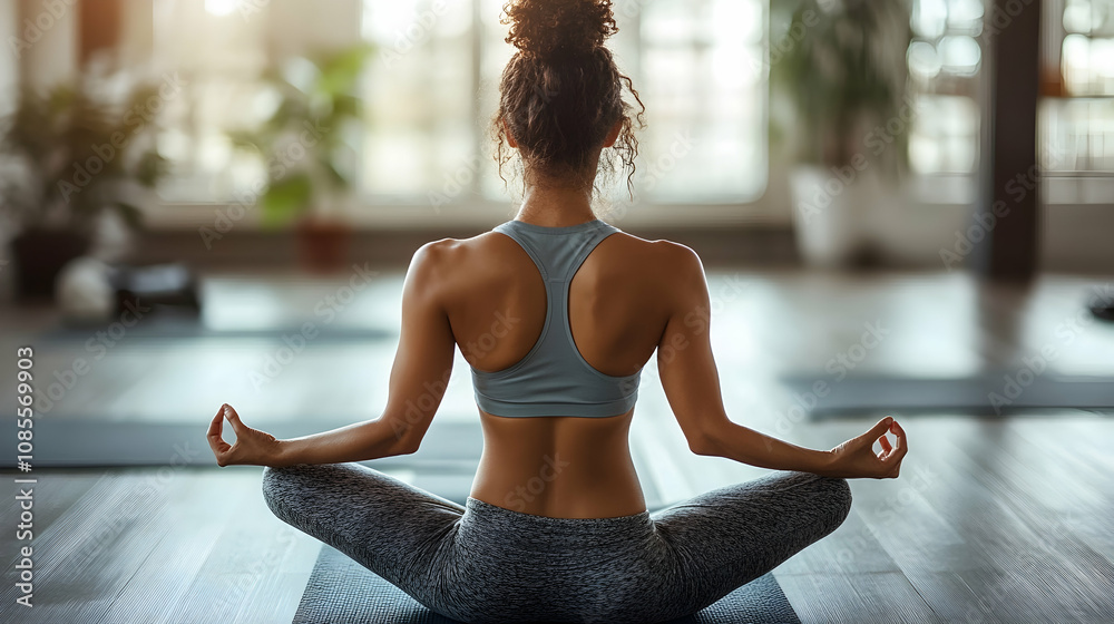 Yoga practice for mindfulness and wellness indoor studio lifestyle photography tranquil atmosphere serene viewpoint Yoga practice for mindfulness and wellness indoor studio lifestyle photography tranquil atmosphere serene viewpoint