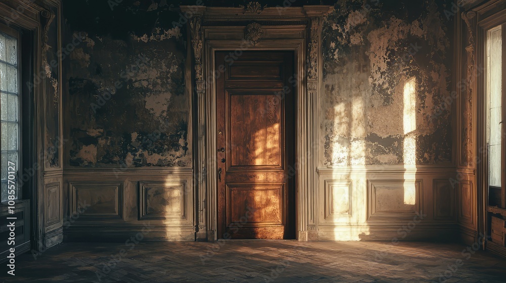 Mysterious Old Mansion Door with Intriguing Room Mysterious Old Mansion Door with Intriguing Room