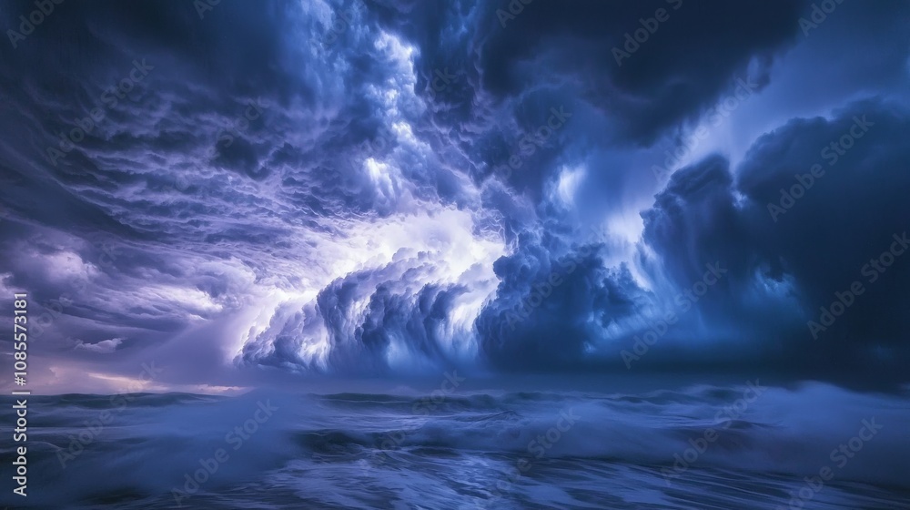 Fototapeta premium Scenic Nature Landscape with Dramatic Sky