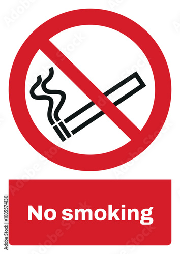 ISO prohibition safety signs sentence case text_no smoking_portrait size a4/a3/a2/a1	
