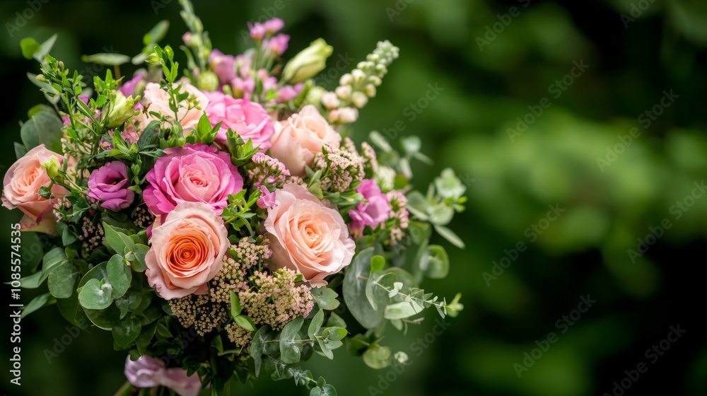 Fototapeta premium Blossoming Love: A Close-up of Vibrant Mixed Flowers Representing Diversity and Beauty in Soft Focus Background