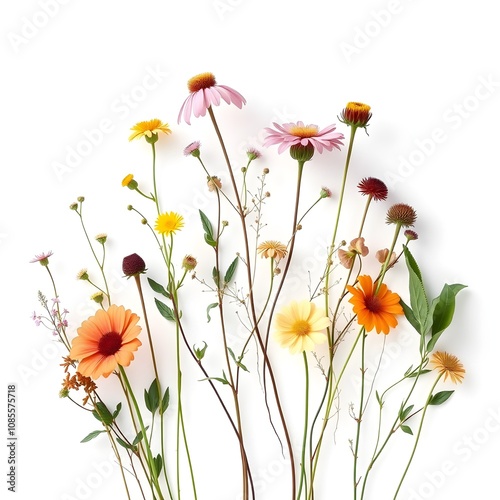 Flowers in white background