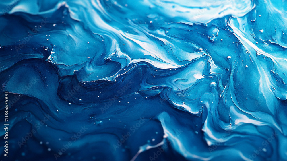 Vibrant blue abstract waves with swirling patterns and textures resembling ocean currents at midday Vibrant blue abstract waves with swirling patterns and textures resembling ocean currents at midday