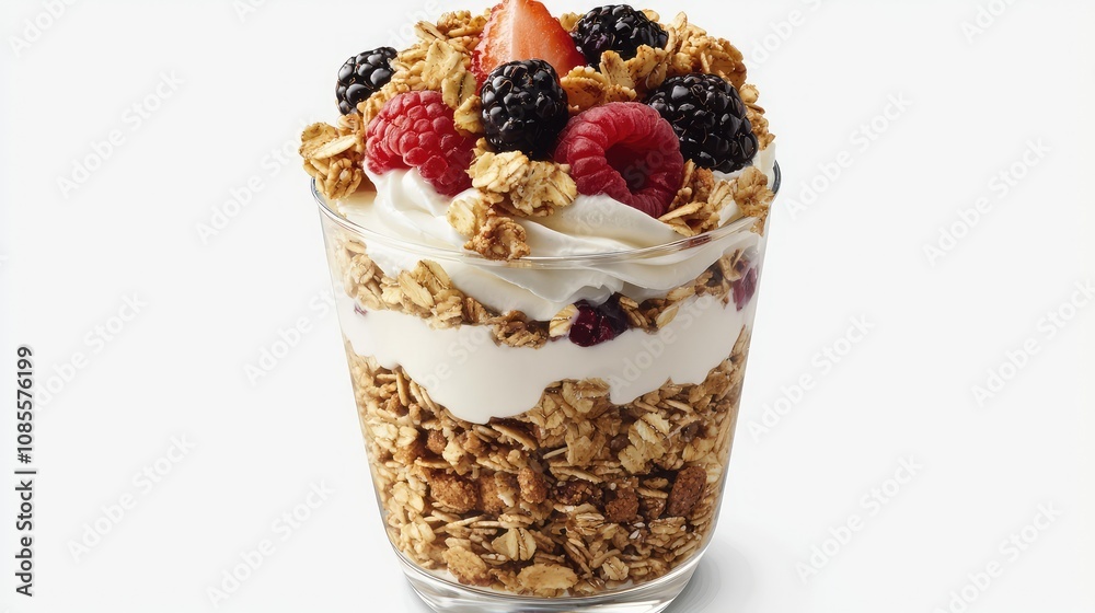 Delicious Yogurt Parfait with Granola and Berries Delicious Yogurt Parfait with Granola and Berries