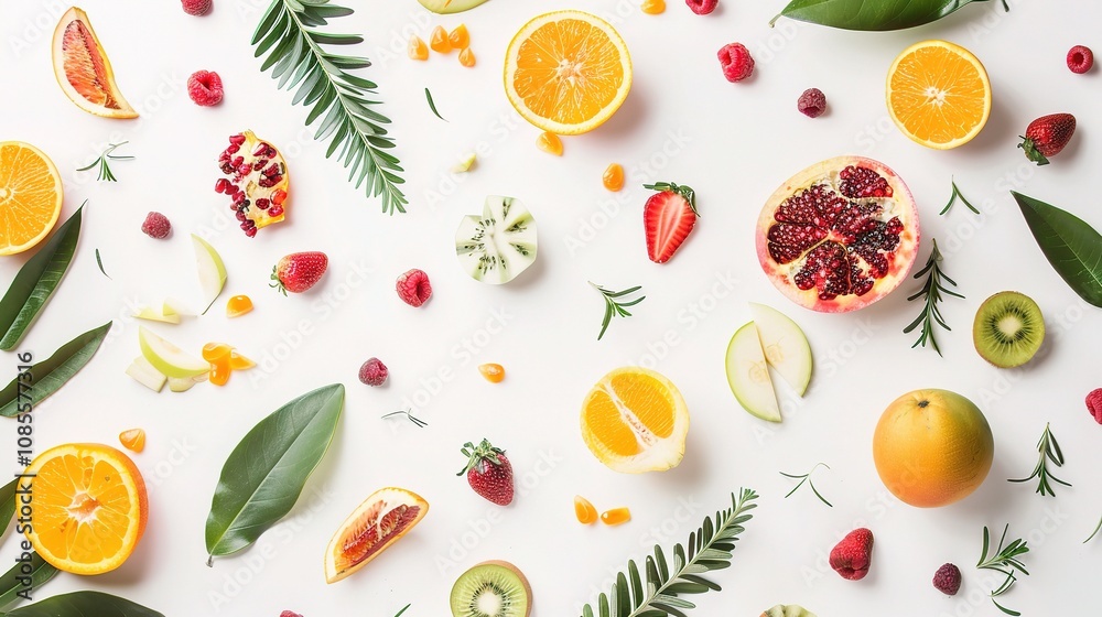 Rich Fruits and Vegetables on White Background - A Bountiful Display of Nature's Goodness. The Vibrant Colors and Freshness of the Fruits and Veggies, Standing Out Against the Pure White Rich Fruits and Vegetables on White Background - A Bountiful Display of Nature's Goodness. The Vibrant Colors and Freshness of the Fruits and Veggies, Standing Out Against the Pure White
